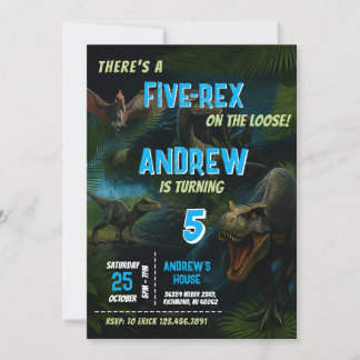 Persönlicher Dinosaurier Park Geburtstagsfeier für Einladung