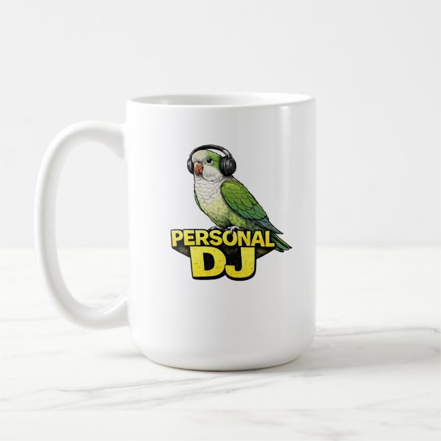 Persönlicher DJ Quaker Papagei Kaffeetasse (Links)