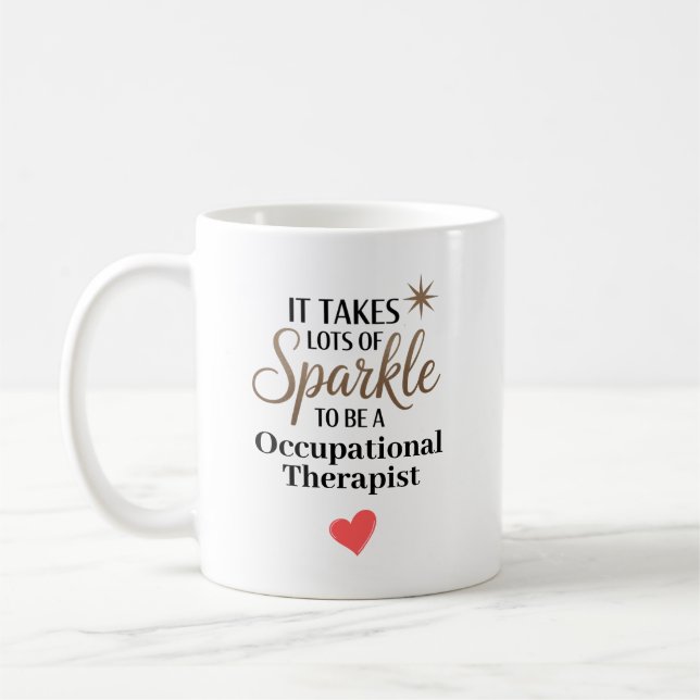 Persönlicher Ergotherapeut mit Funkeln Kaffeetasse (Links)