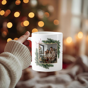 Persönlicher Familien-Weihnachtsbilderrahmen  Kaffeetasse