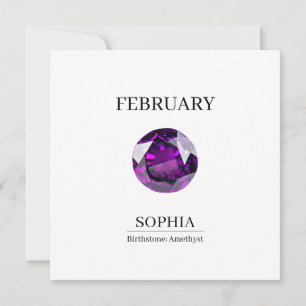 Persönlicher Februar-Amethyst-Geburtstag Karte