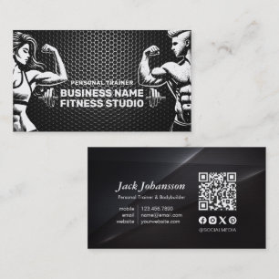 Persönlicher Fitnesstrainer Bodybuilding Gym Hante Visitenkarte