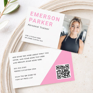 Persönlicher Fitnesstrainer Coach Foto pink Visitenkarte