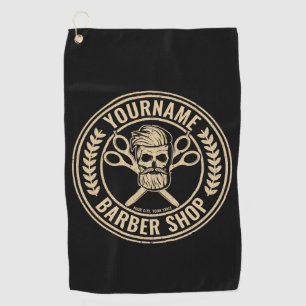 Persönlicher Friseursalon Skull Rockabilly Salon   Golfhandtuch
