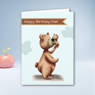Persönlicher Geburtstag Papa Bär mit Jungem Karte