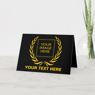 Persönlicher Golden Laurel Wreath Feiertagskarte
