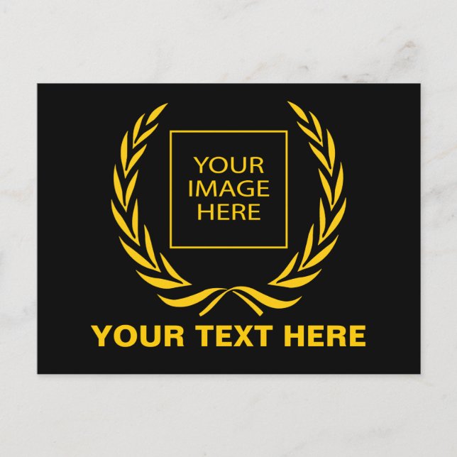 Persönlicher Golden Laurel Wreath Postkarte (Vorderseite)