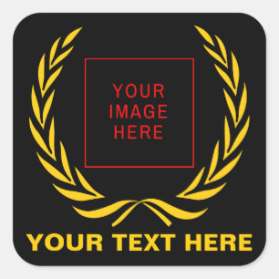 Persönlicher Golden Laurel Wreath Quadratischer Aufkleber