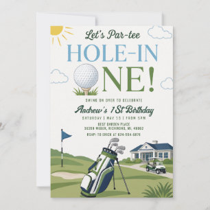 Persönlicher Golf Erster Geburtstag Einladung