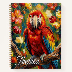 Persönlicher Impasto Ara Papagei personalisiert Notizbuch