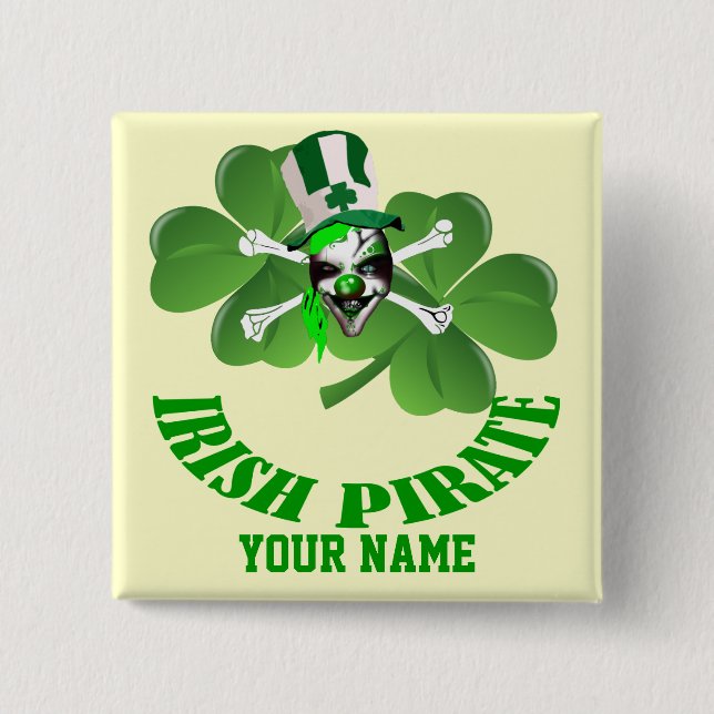 Persönlicher irischer Piratentag St Patrick Button (Vorderseite)