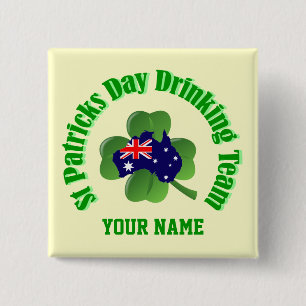 Persönlicher irischer Tag des australischen St Pat Button