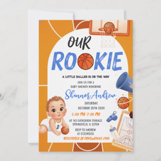 Persönlicher Jungen-Sport Basketball Baby Shower Einladung