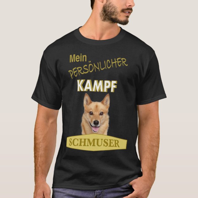 Persönlicher Kampf Schmuser  Finnish Spitz T-Shirt (Vorderseite)