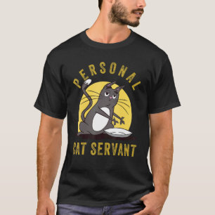 Persönlicher Katzendiener genervt wütende Katze T-Shirt