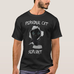 Persönlicher Katzendiener schwarze Katze Mutterkat T-Shirt