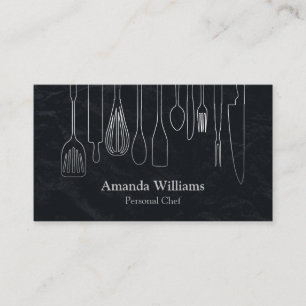 Persönlicher Koch Catering Küche Silberverschraubu Visitenkarte