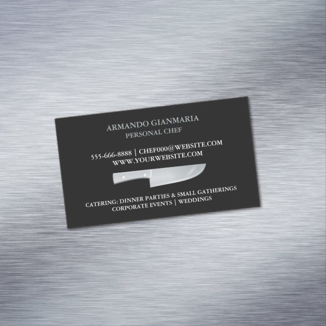 Persönlicher Koch Catering Magnetische Visitenkarte (Beispiel)