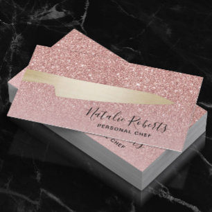 Persönlicher Koch Gold Messer Moderne Rose Gold Gl Visitenkarte