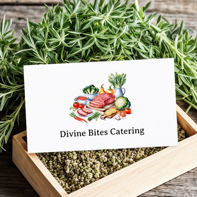 Persönlicher Koch Modernes Aquarellrestaurant Visitenkarte (Von Creator hochgeladen)