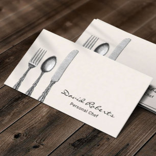 Persönlicher Koch Restaurant Catering Minimalistis Visitenkarte