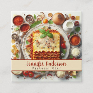 Persönlicher Koch Sous-Chef Restaurant Quadratische Visitenkarte