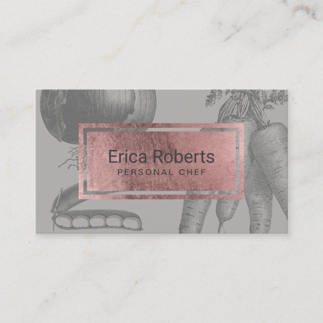 Persönlicher Kochs-Rosen-Goldaufkleber-Vintages Visitenkarte (Vorderseite)