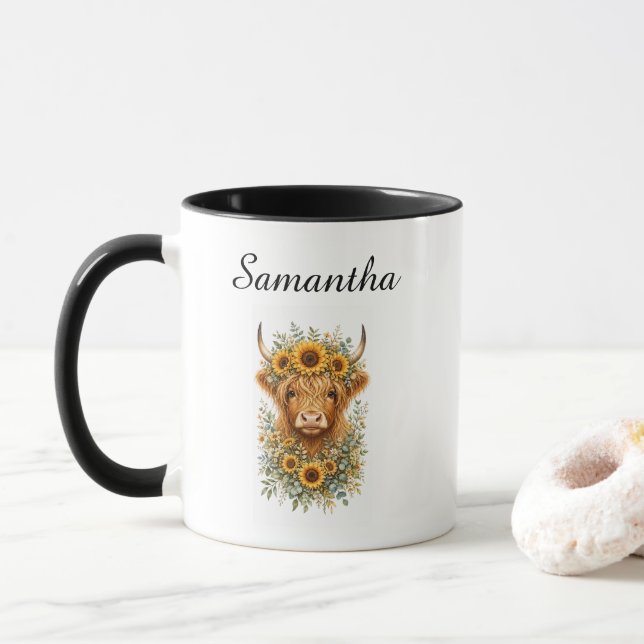 Persönlicher Moo-Becher Tasse (Mit Donut)