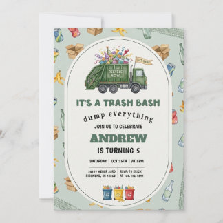 Persönlicher Müll Recycling Müllwagen Geburtstag Einladung