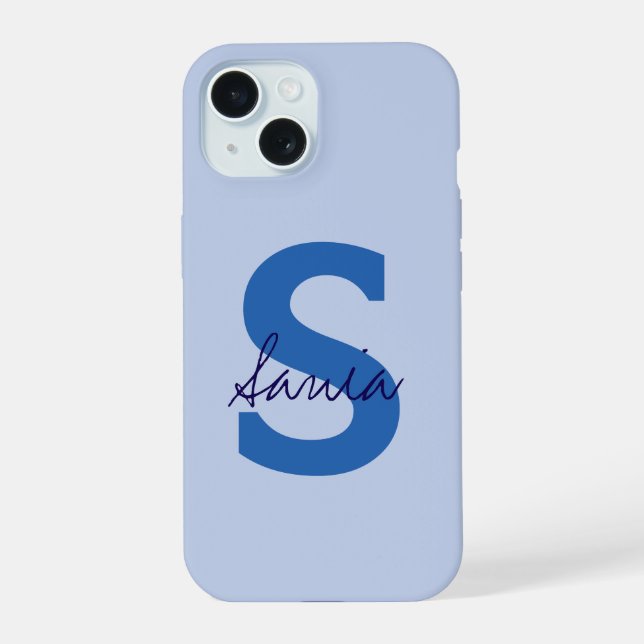 PERSÖNLICHER NAME EINFACH MODERNER MONOGRAMM-STIL iPhone 15 HÜLLE (Rückseite)