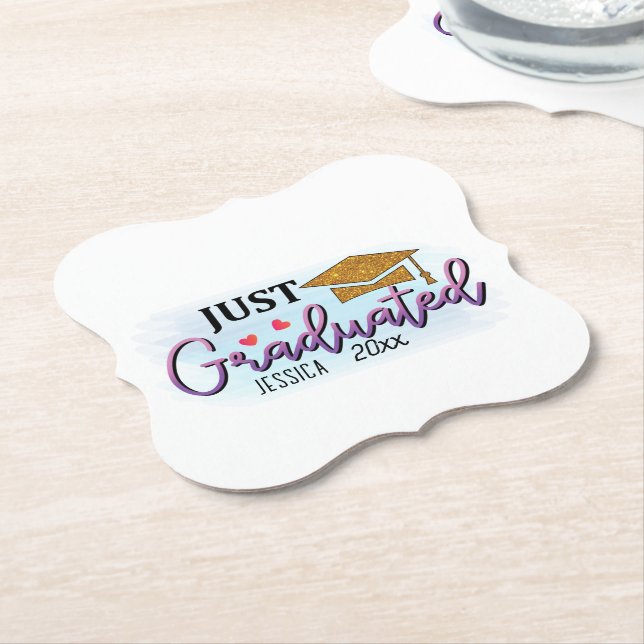 Persönlicher Name gerade graduiert 2023 Untersetzer (angewinkelt)