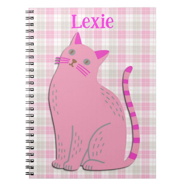 Persönlicher Name Kitty Cat Notebook Journal in Pi Notizblock (Vorderseite)