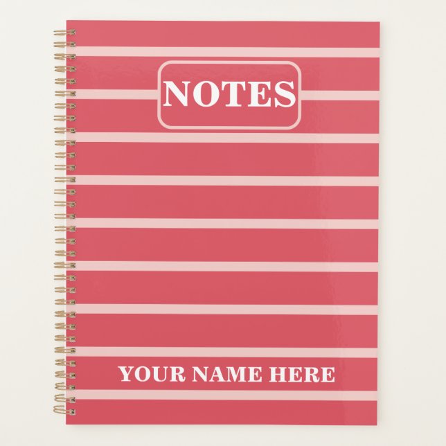 PERSÖNLICHER NAME & TEXT EINFACHE STYLISCHE NOTIZE PLANER (Vorderseite)
