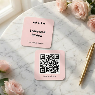 Persönlicher QR-Code für Bewertungen Hinterlassen  Quadratische Visitenkarte