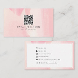 Persönlicher QR-Code stylisch abstrakte Wasserfarb Visitenkarte