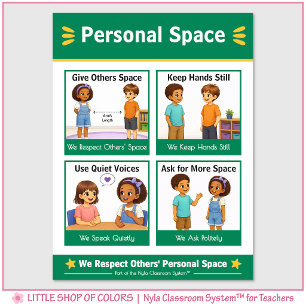 Persönlicher Raum Klassenraum-Anker-Diagramm Poster
