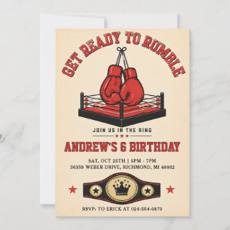 Persönlicher Retro-Boxing-Geburtstag Einladung