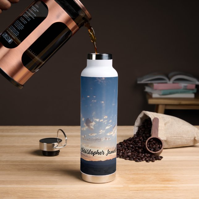 Persönlicher Sonnenuntergangshimmel Trinkflasche (Kaffee)