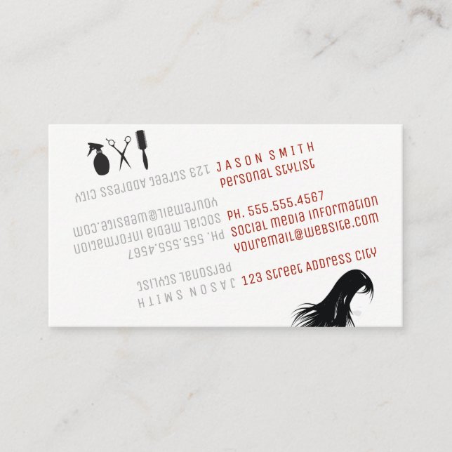 Persönlicher Stylist Dynamischer Text Gedreht Visitenkarte (Vorderseite)