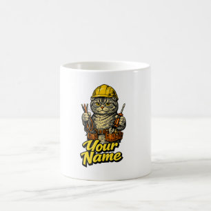 Persönlicher süßer Scottish Fold Katzen-Elektriker Kaffeetasse