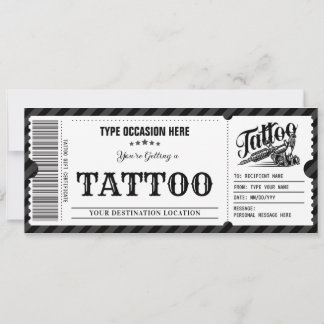 Persönlicher Tattoo erhält einen Geschenkgutschein Einladung