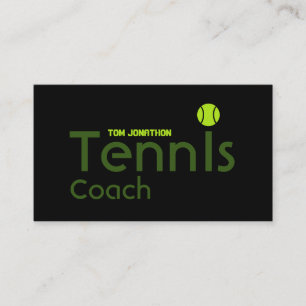 Persönlicher Tennistrainer Schwarz Visitenkarte