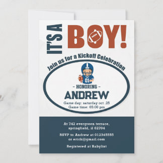 Persönlicher Touchdown American Football Baby Show Einladung