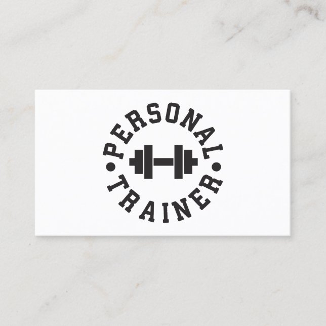 Persönlicher Trainer - Dumbbell-Logo - Gewohnheit Visitenkarte (Vorderseite)