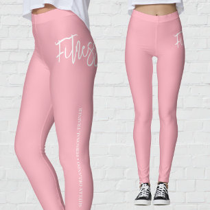 Persönlicher Trainer Rosa und Weiße Personalisie Leggings