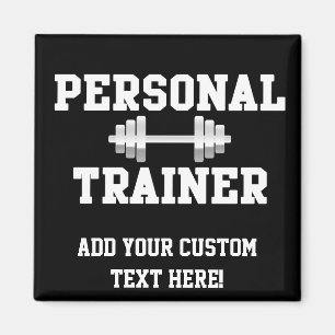Persönlicher Trainer Schwarzweiss-Dumbell Trainin Magnet