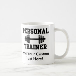 Persönlicher Trainer Schwarzweiss-Dumbell Trainin Tasse