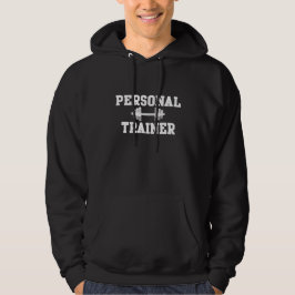 Persönlicher Trainer Schwarzweiss-Dumbell Training Hoodie
