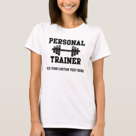 Persönlicher Trainer Schwarzweiss-Dumbell Training T-Shirt