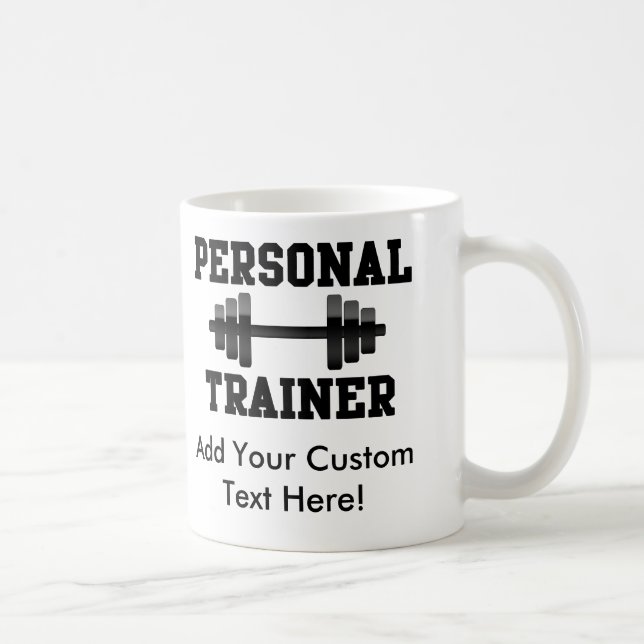 Persönlicher Trainer Schwarzweiss-Dumbell Training Tasse (Rechts)